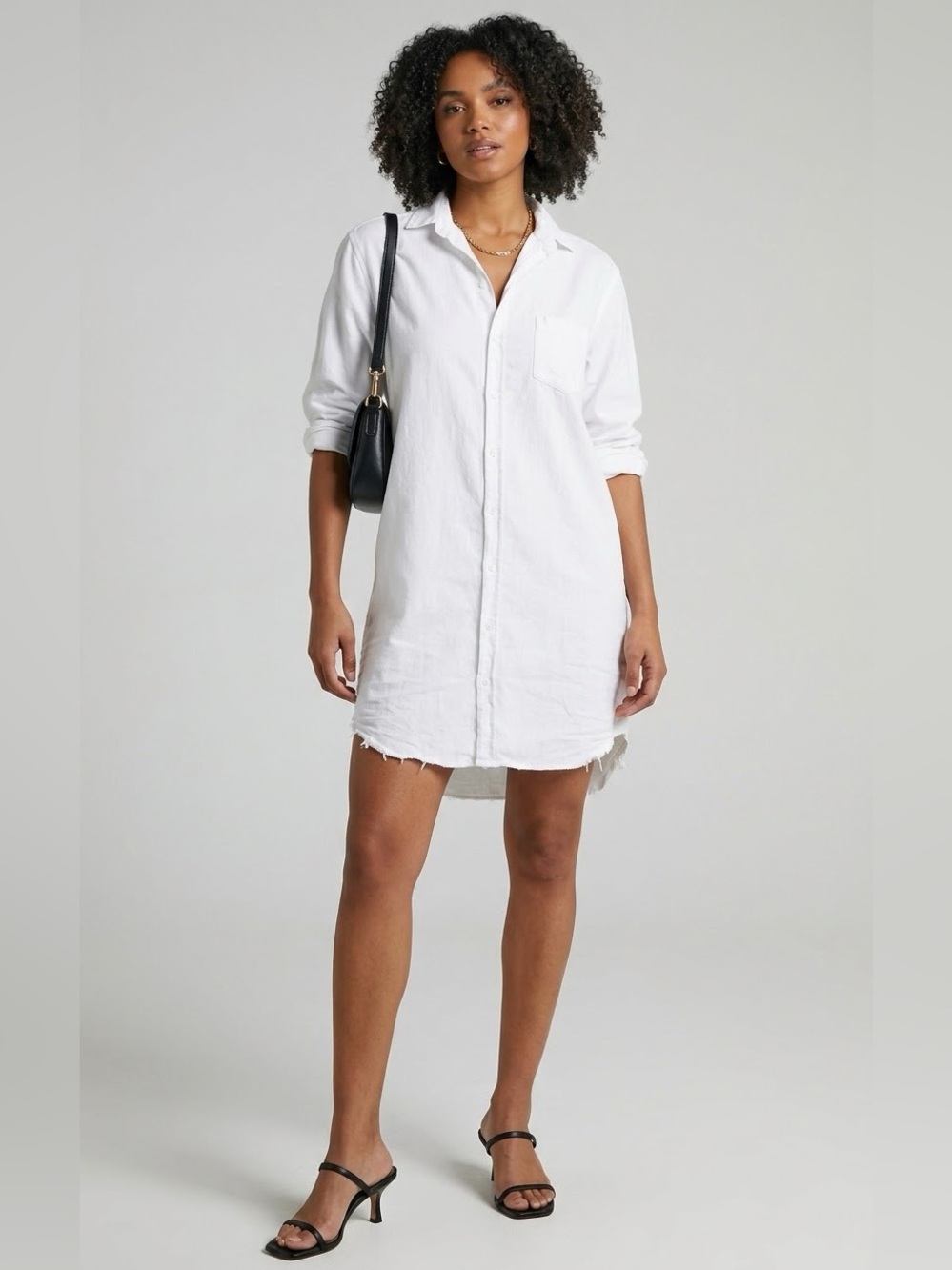 Frank & Eileen Chambray and White Mary Classic Long Sleeve Shirtdresses, size XS